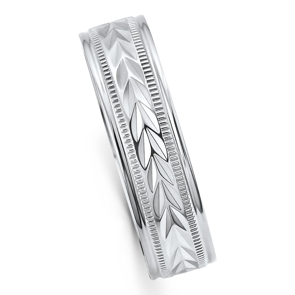 Bliss Diamond Men's 6.5mm Tristen Titainum Carved Ring Comfort Fit ...