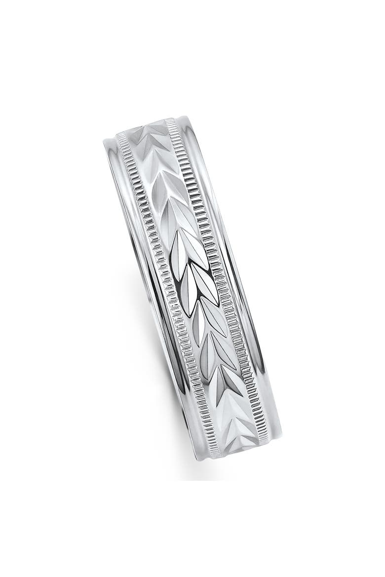 Men's 6.5MM Tristen Titainum Carved Ring Comfort Fit Wedding Band, Alternate, color, Titanium