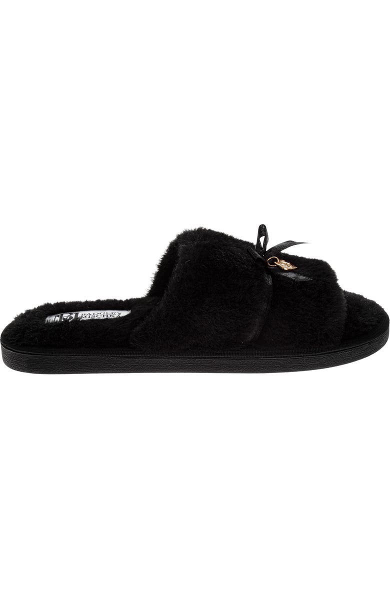 BADGLEY MISCHKA Faux Fur Slide Slipper, Alternate, color, Black