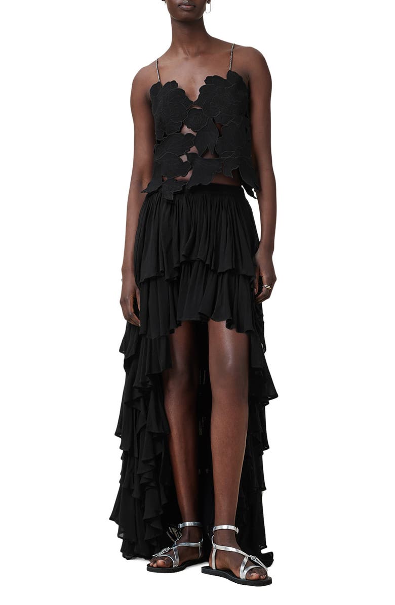 AllSaints Flora Appliqué Cotton Camisole, Alternate, color, 