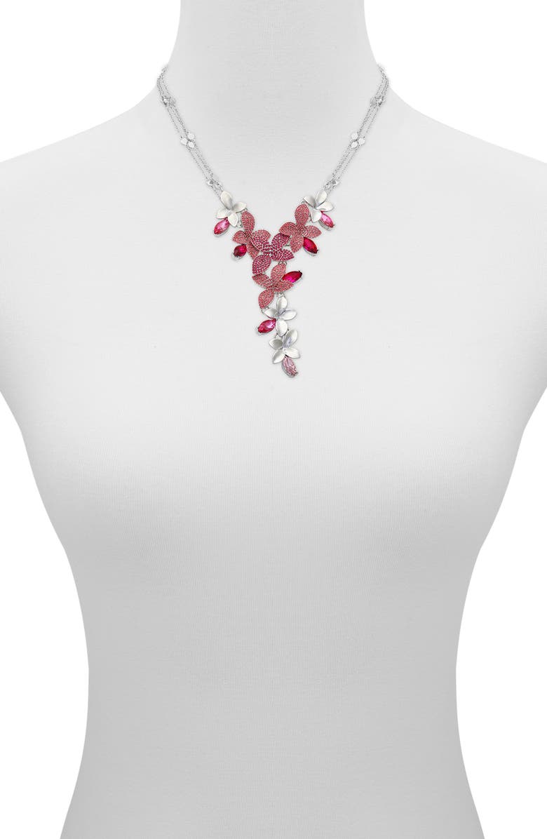 GUESS Crystal Flower Y-Necklace, Alternate, color,