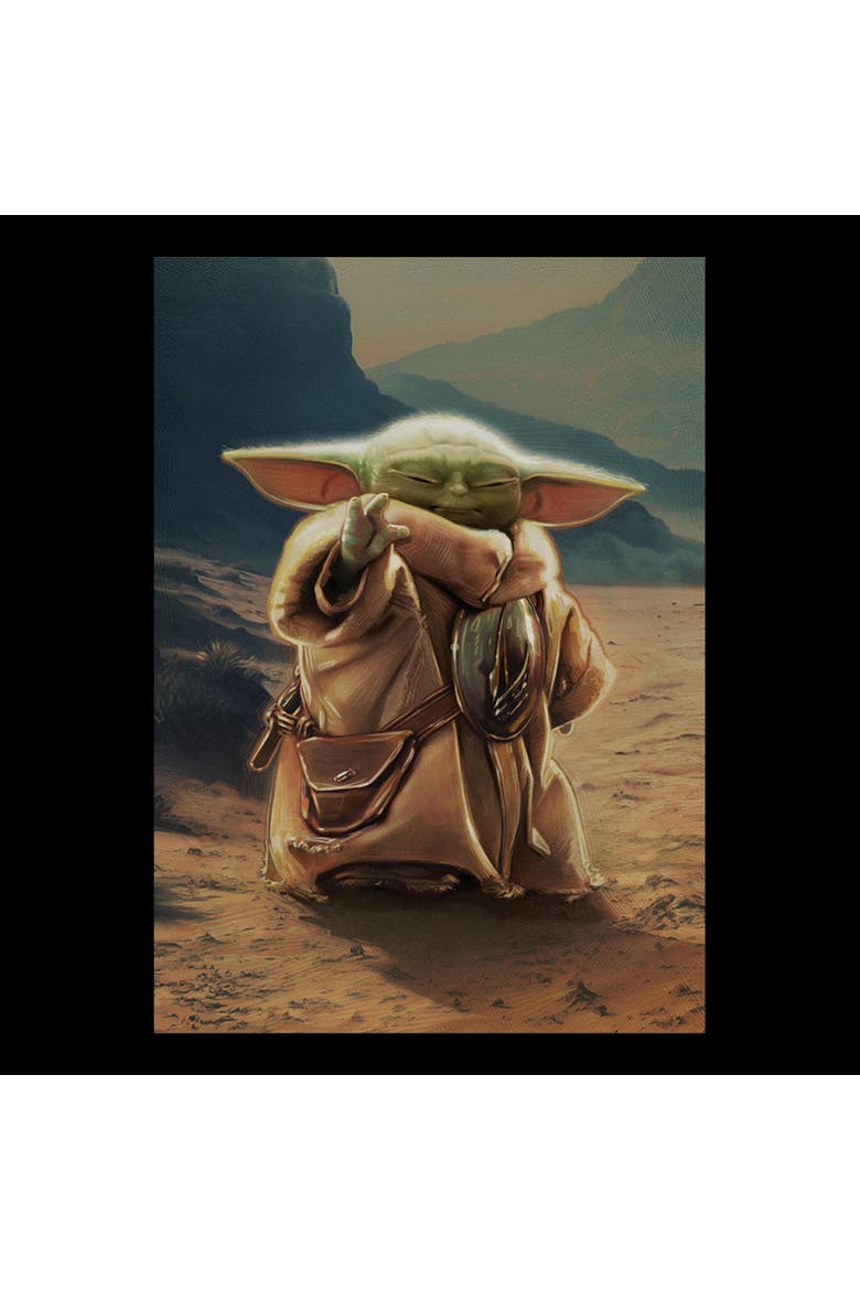 Junior's Star Wars The Mandalorian and Grogu The Child Force Poster  Graphic T-Shirt, Alternate, color, Black