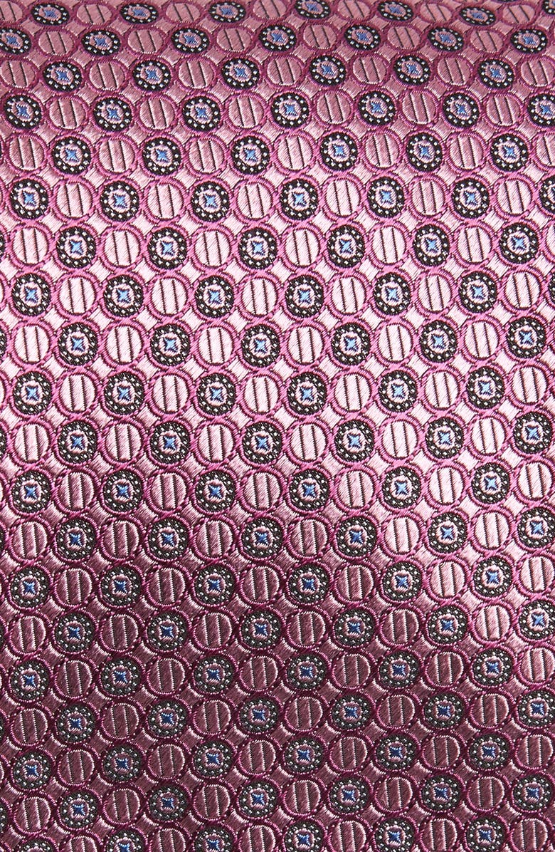 Nordstrom Neat Medallion Silk X-Long Tie, Alternate, color, Pink