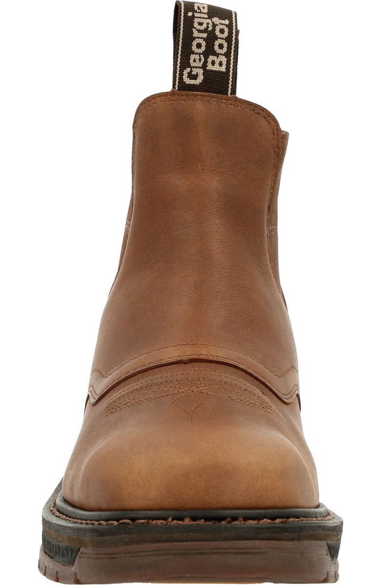 Georgia Boot Carbotec Lt Waterproof Chelsea Work Boot, Alternate, color, Brown
