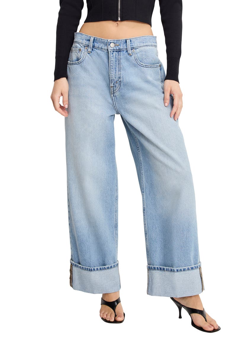 Good Standard Cuffed Hem Baggy Jeans, Main, color, INDIGO1133