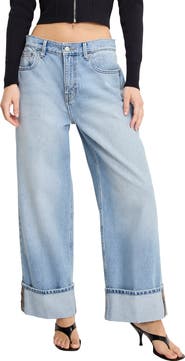 Good American Good Standard High Waist Cuffed Hem Baggy Jeans