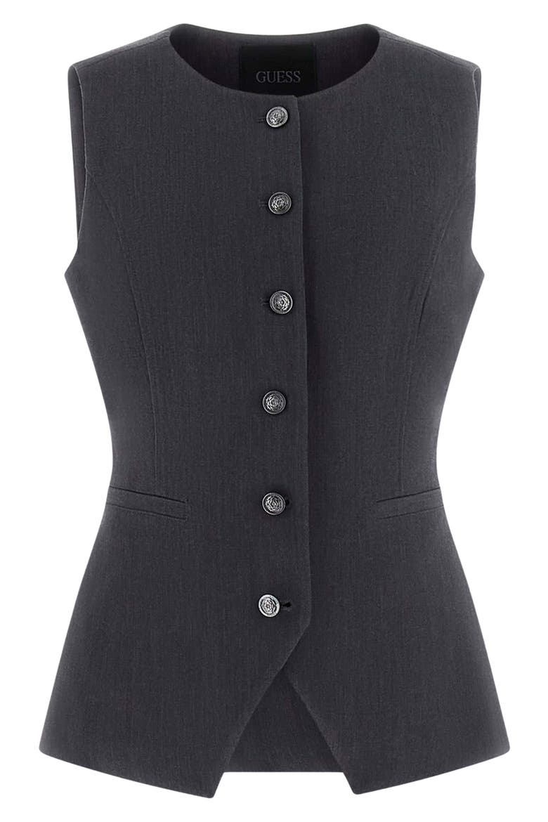 Isabeau Button-Up Vest, Alternate, color, GREY LIGHT