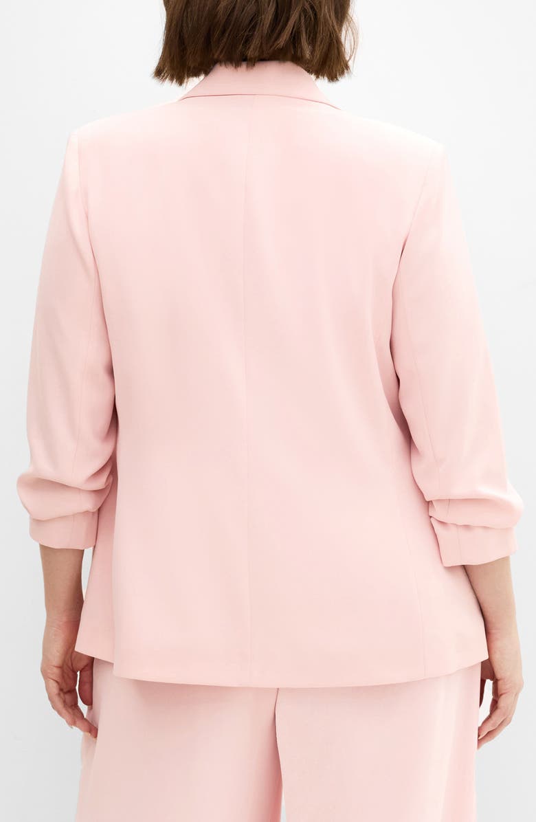 City Chic Abbie Ruched Sleeve Blazer, Alternate, color, Heavenly Pink