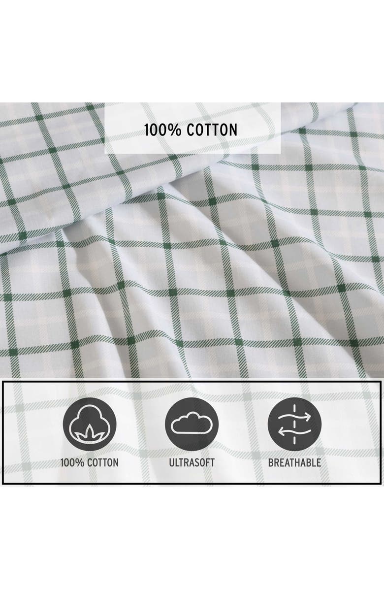 Eddie Bauer Classic Tattersall Plaid Sheet Set, Alternate, color, Grey/ White/ Green