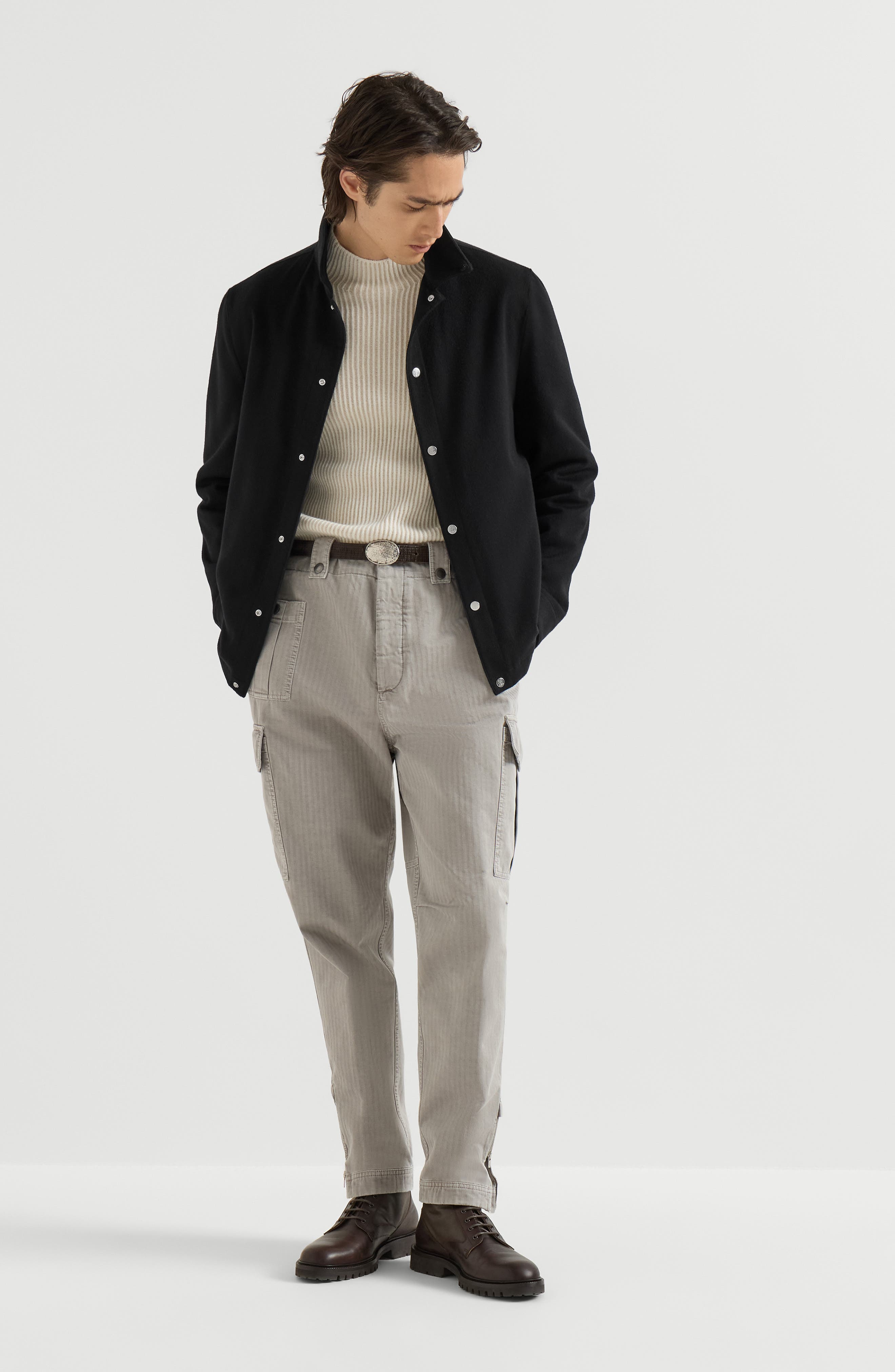 Brunello Cucinelli Lightweight cashmere flannel outerwear jacket — фото 6