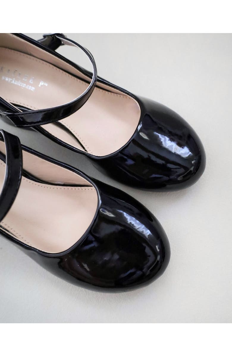 Kailee P Charlotte Patent Mary Jane Girls Block Heel, Alternate, color, Black