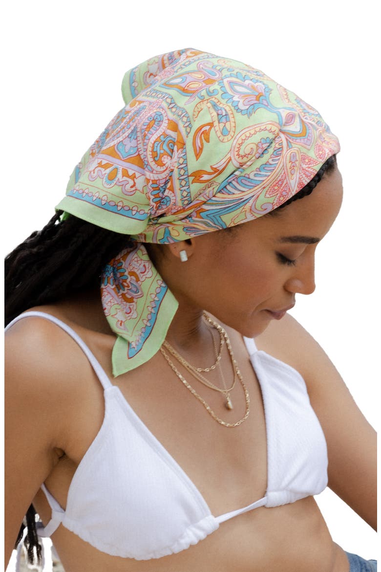 Oversized Paisley Scarf, Main, color, PASTEL GREEN