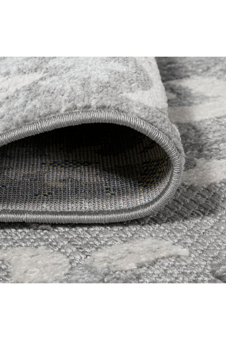 Lucena Modern Medallion High-Low Indoor/Outdoor Area Rug, Alternate, color, Light Gray/Ivory