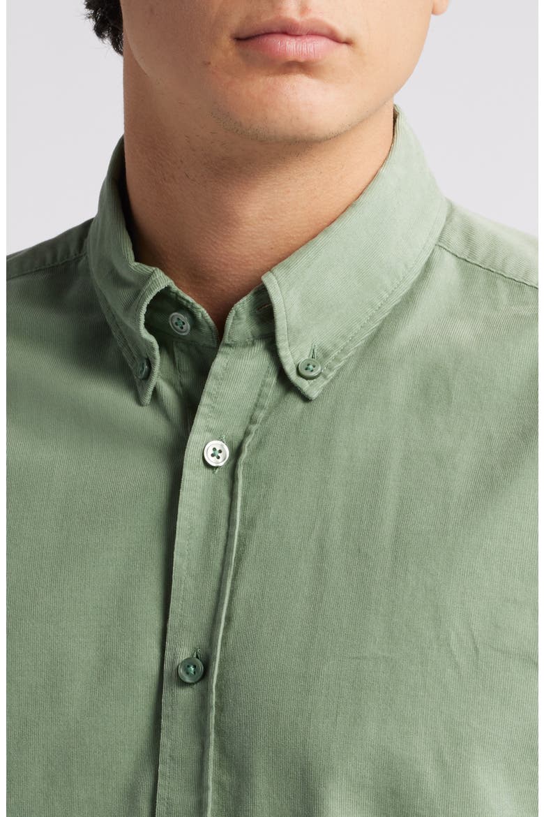 Liam Solid Cotton Corduroy Button-Down Shirt, Alternate, color, LIGHT GREEN