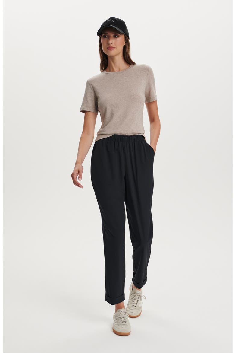 Alana Slim Tapered Crop Pants, Alternate, color, BLACK