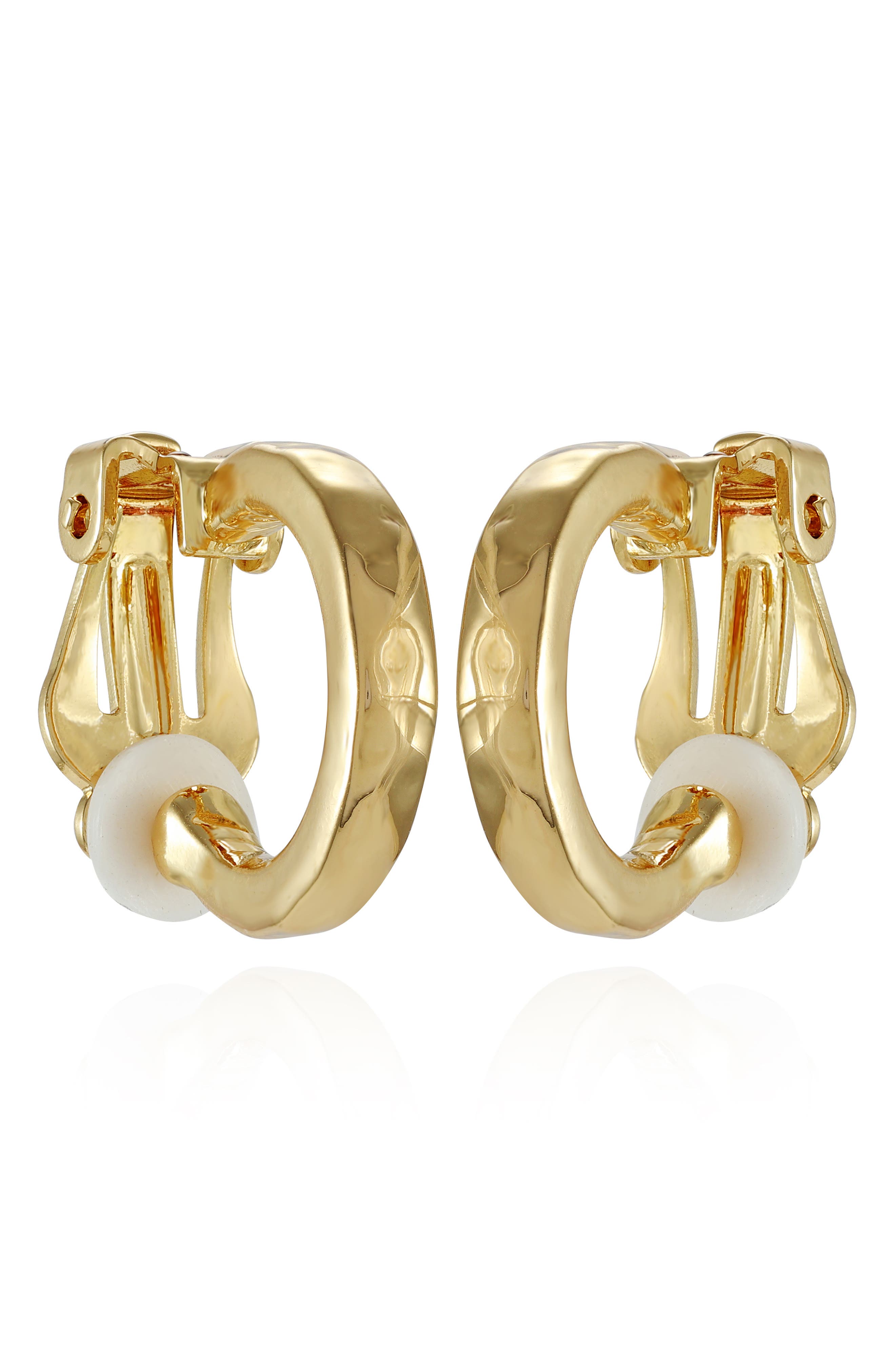 T Tahari Textured Clip-On Hoop Earrings