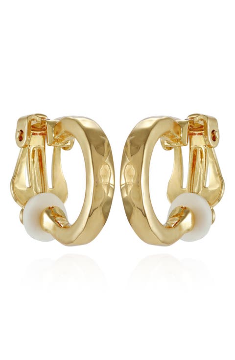 Textured Clip-On Hoop Earrings