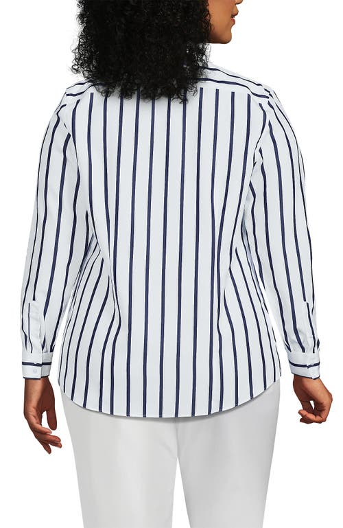 LANDS' END LANDS' END PLUS SIZE NO IRON BUTTON FRONT SHIRT