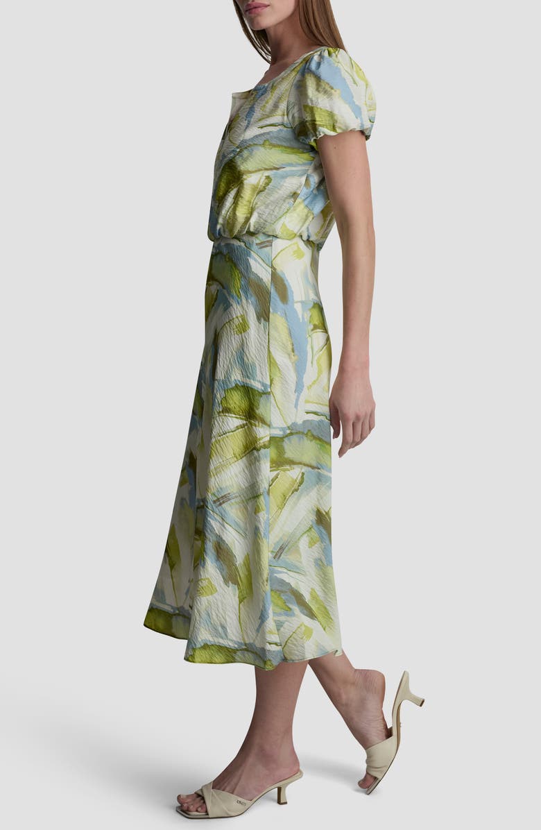DKNY Abstract Print Voile Midi Dress, Alternate, color, March Watercolor