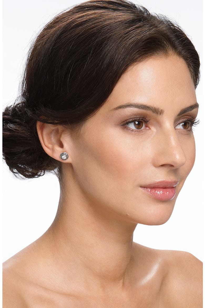 Pavé Stud Earrings, Alternate, color, MARCASITE