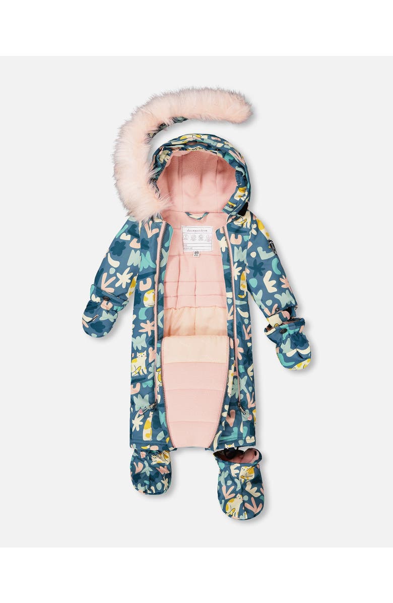 Deux par Deux One-Piece Play Snowsuit Designed for Car Seat Cat, Alternate, color, Green