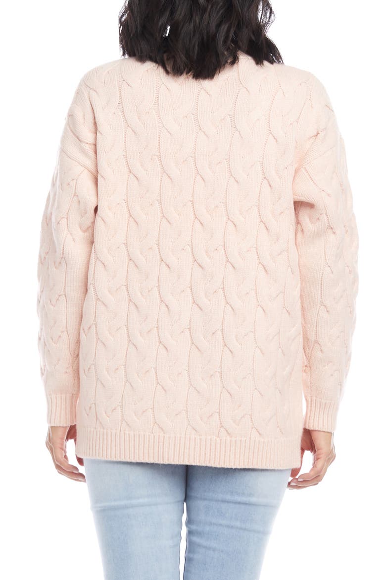 Cable Knit Cardigan, Alternate, color, PIN