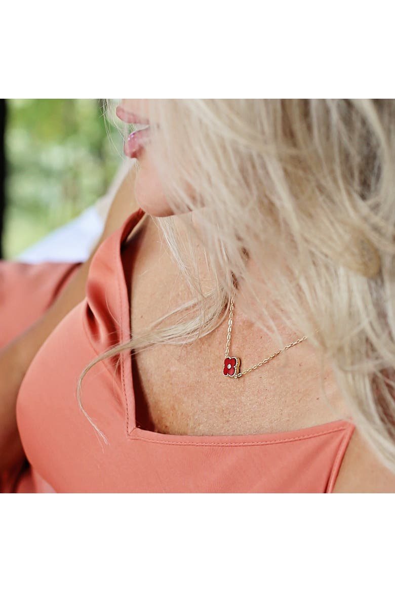 Arden Clover Necklace, Alternate, color, Burgundy