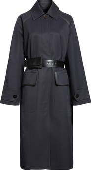 NACKIYÈ Discrete Virgin Wool Gabardine Trench Coat