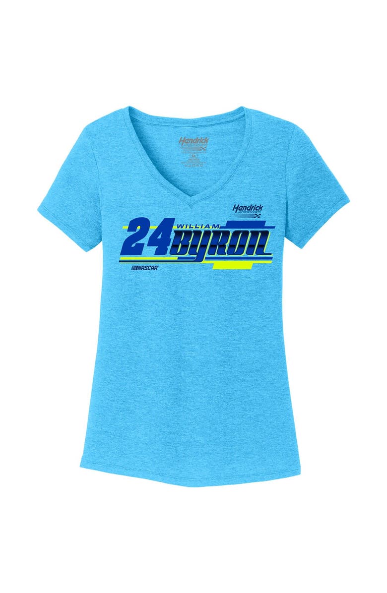 HENDRICK MOTORSPORTS TEAM COLLECTION Women's Hendrick Motorsports Team Collection  Blue William Byron Tri-Blend V-Neck T-Shirt, Alternate, color, 