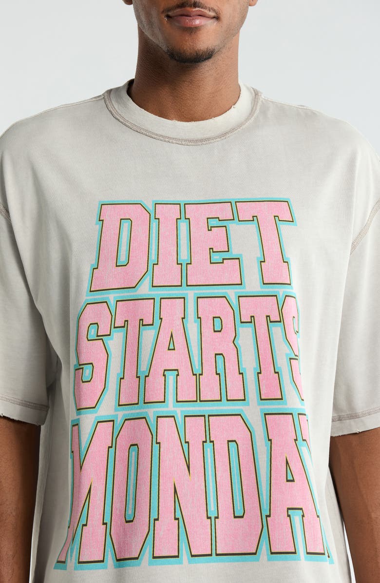 DIET STARTS MONDAY Cotton Graphic T-Shirt, Alternate, color, Light Grey
