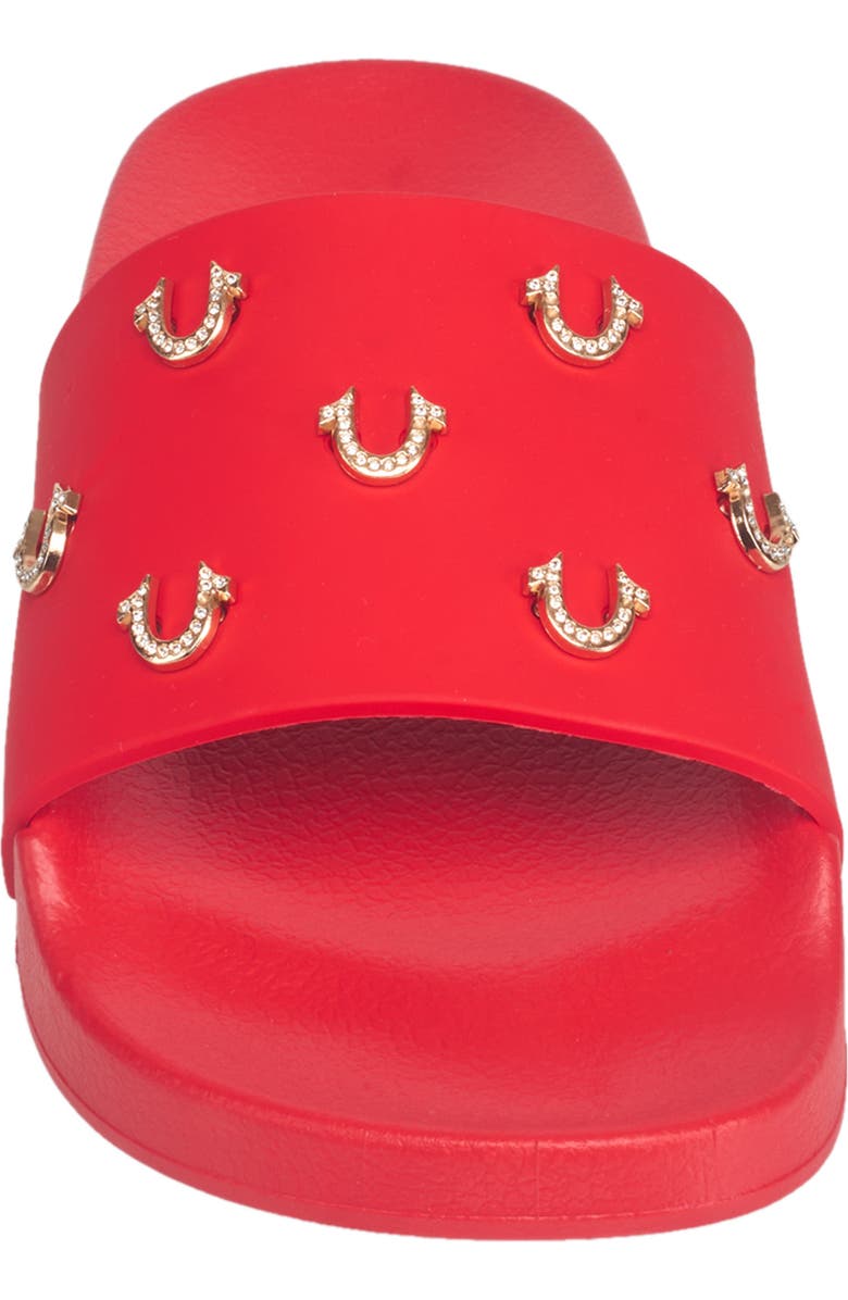 True Religion Kash Pool Slide, Alternate, color, Red