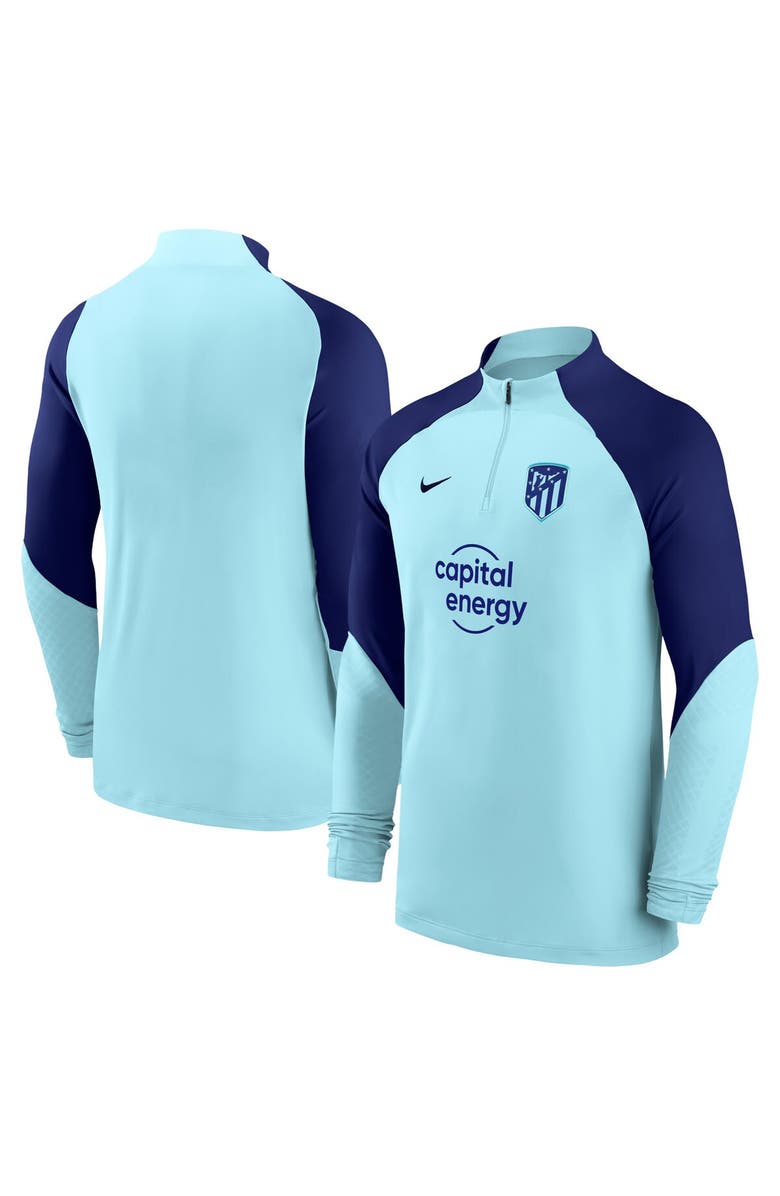 Nike Men's Nike Light Blue Atletico de Madrid 2022/23 Strike Drill Performance Raglan Quarter-Zip Long Sleeve Top, Main, color, Light Blue