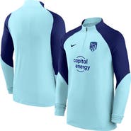 Nike Men's Nike Light Blue Atletico de Madrid 2022/23 Strike Drill Performance Raglan Quarter-Zip Long Sleeve Top