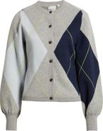 525 america Argyle Balloon Sleeve Cardigan