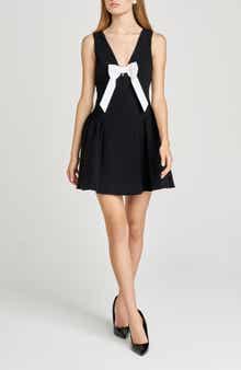 WAYF Ariana Bow Fit & Flare Minidress