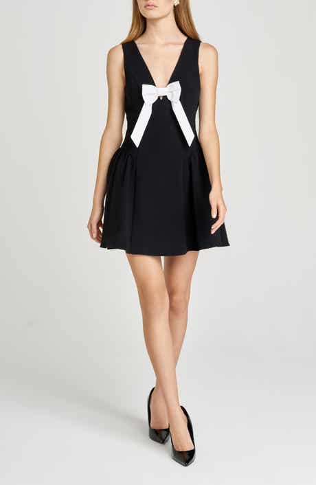 WAYF Ariana Bow Fit & Flare Minidress
