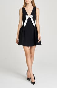 WAYF Ariana Bow Fit & Flare Minidress