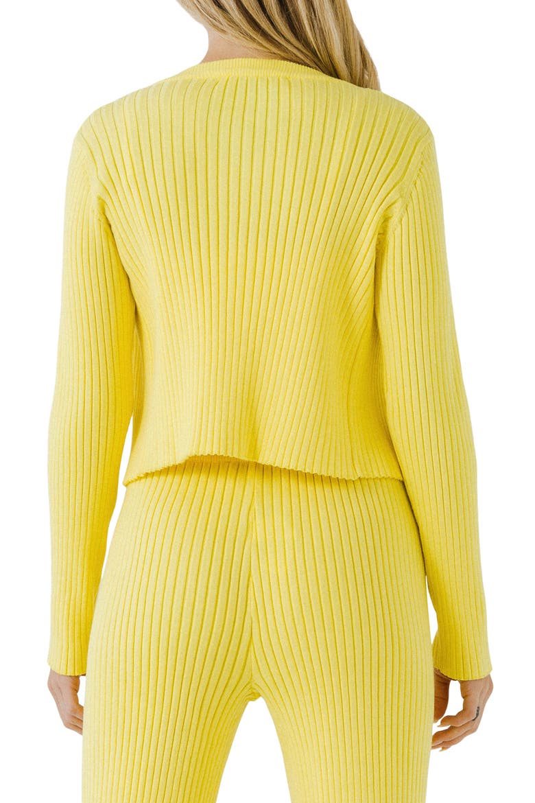 Ribbed Crop Cardigan, Alternate, color, LIME