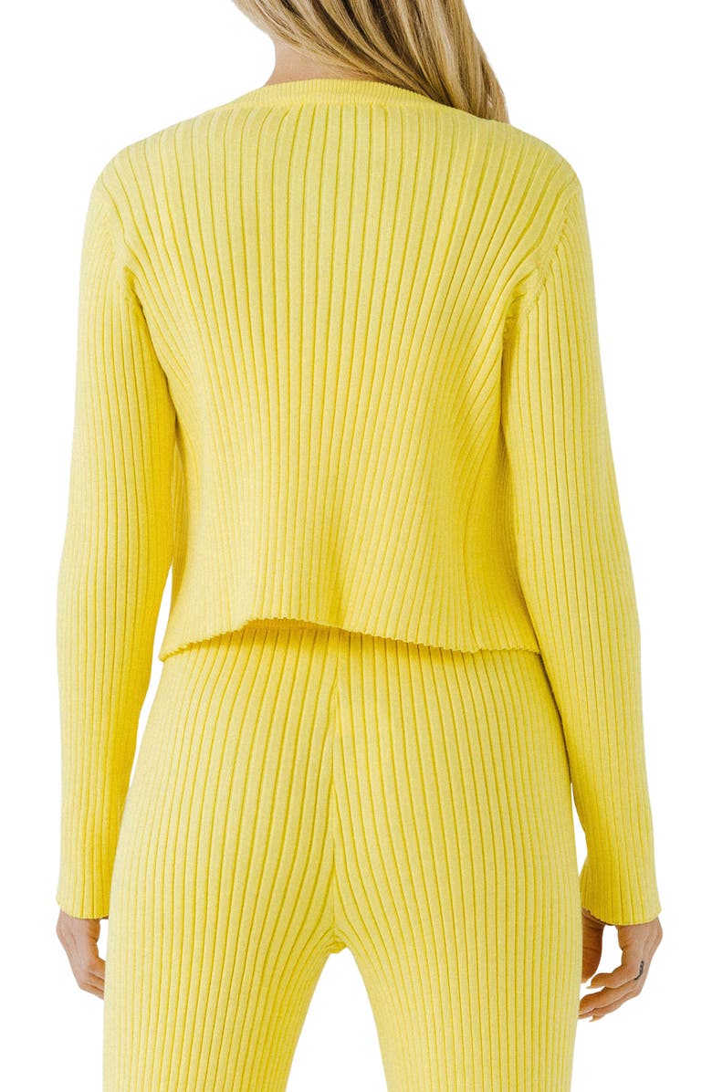 Endless Rose Ribbed Crop Cardigan, Alternate, color, Lime