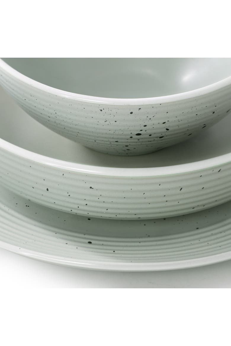 Emilia 16 Piece Double Bowl Stoneware Dinnerware Set, Alternate, color, White