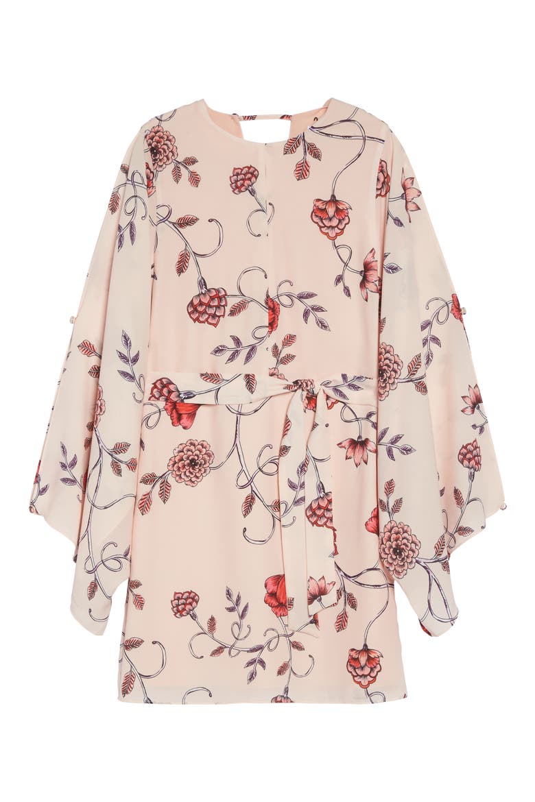 Sakura Bell Sleeve Dress, Alternate, color, PINK PRINT