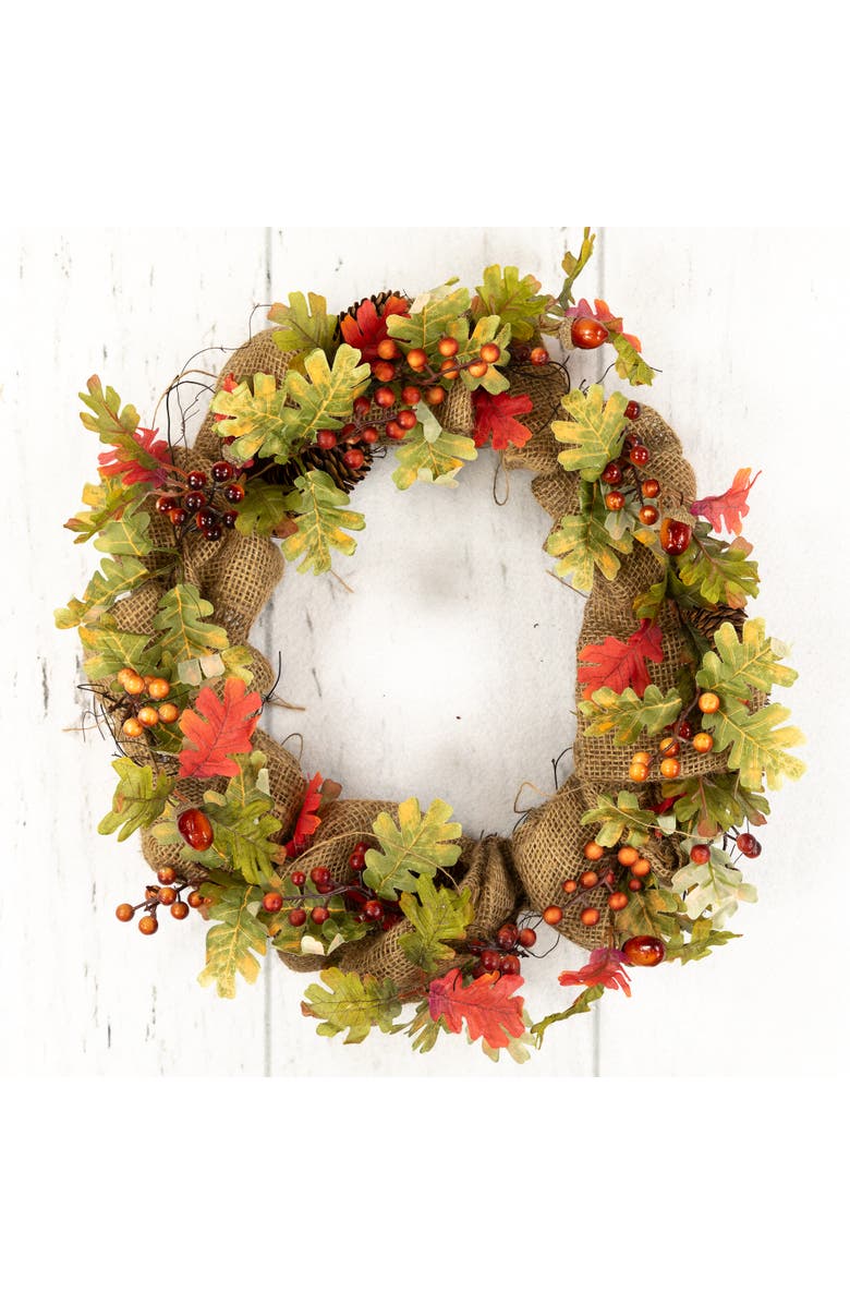 Northlight Berries and Pinecones Artificial Fall Harvest Twig Wreath, 18-Inch, Unlit, Alternate, color, 