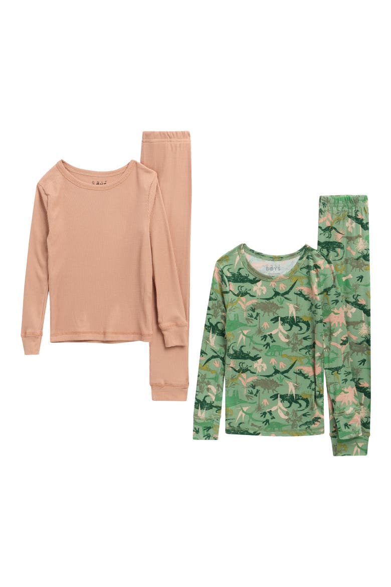 Kids' 4-Piece Snug Fit Pajama Set, Main, color, CAMO / BEIGE
