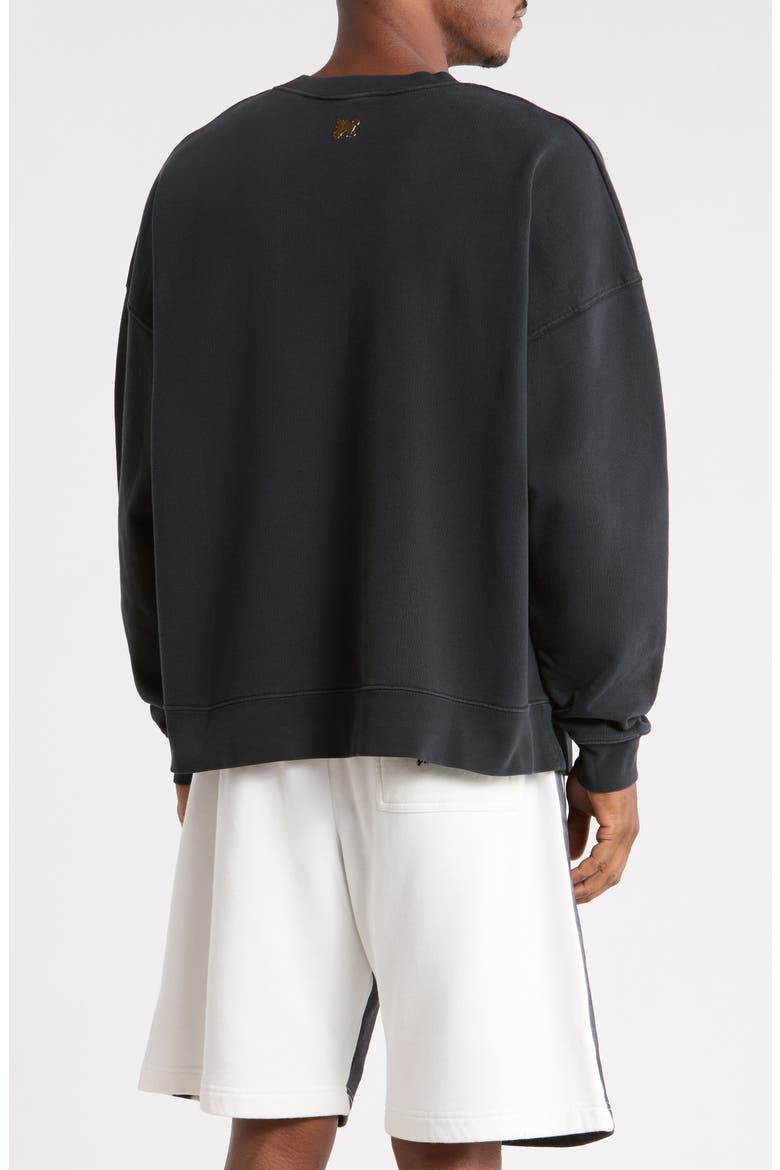 Airbrush Cotton Sweatshirt, Alternate, color, BLACK/WHITE