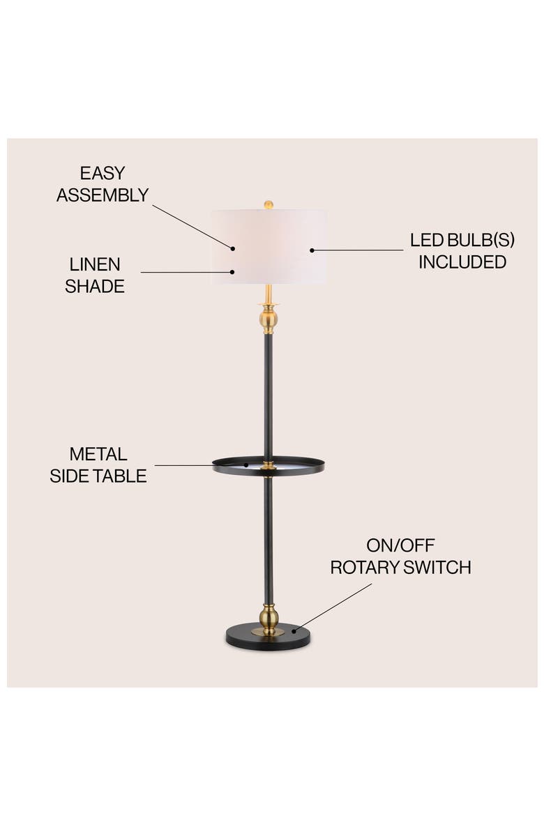 Evans Metal LED End Table Floor Lamp, Alternate, color, Black/Gold