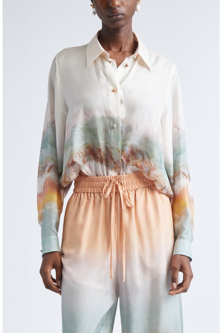 Daylight Relaxed Silk Shirt, Main, color, TIE DYE