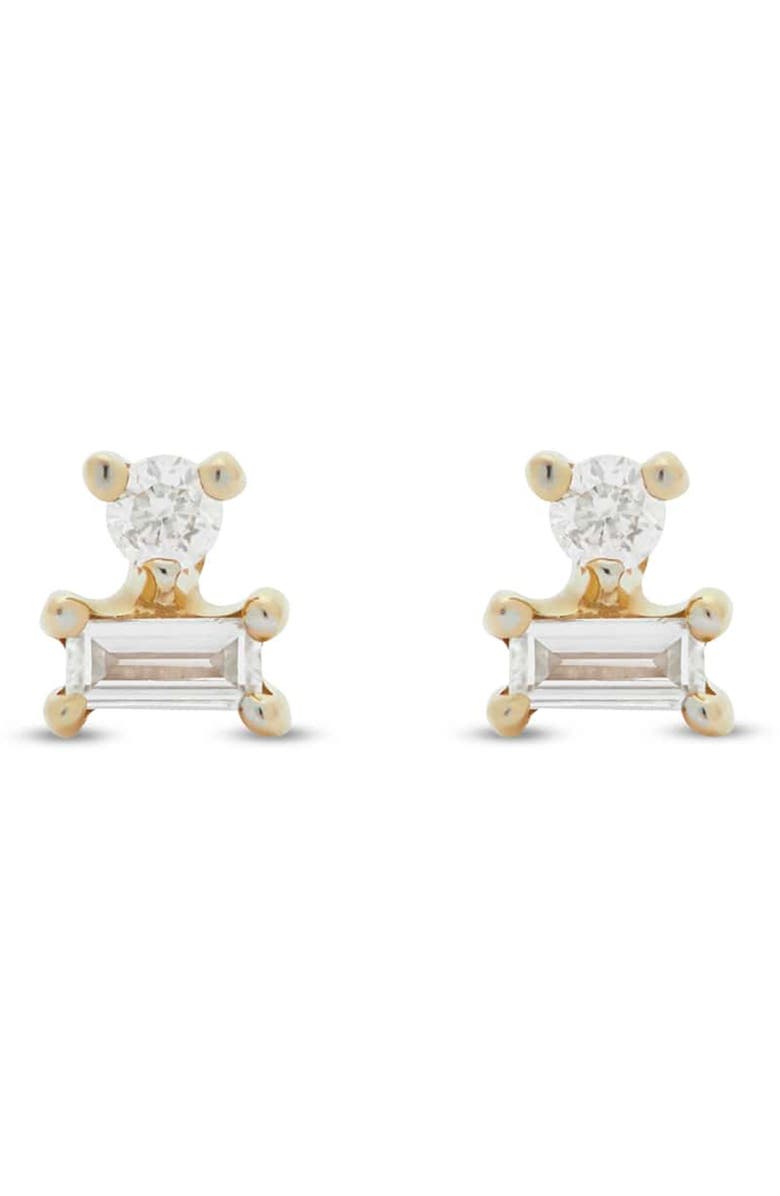 STONE AND STRAND Double Stacked Diamond Stud Earrings, Main, color,