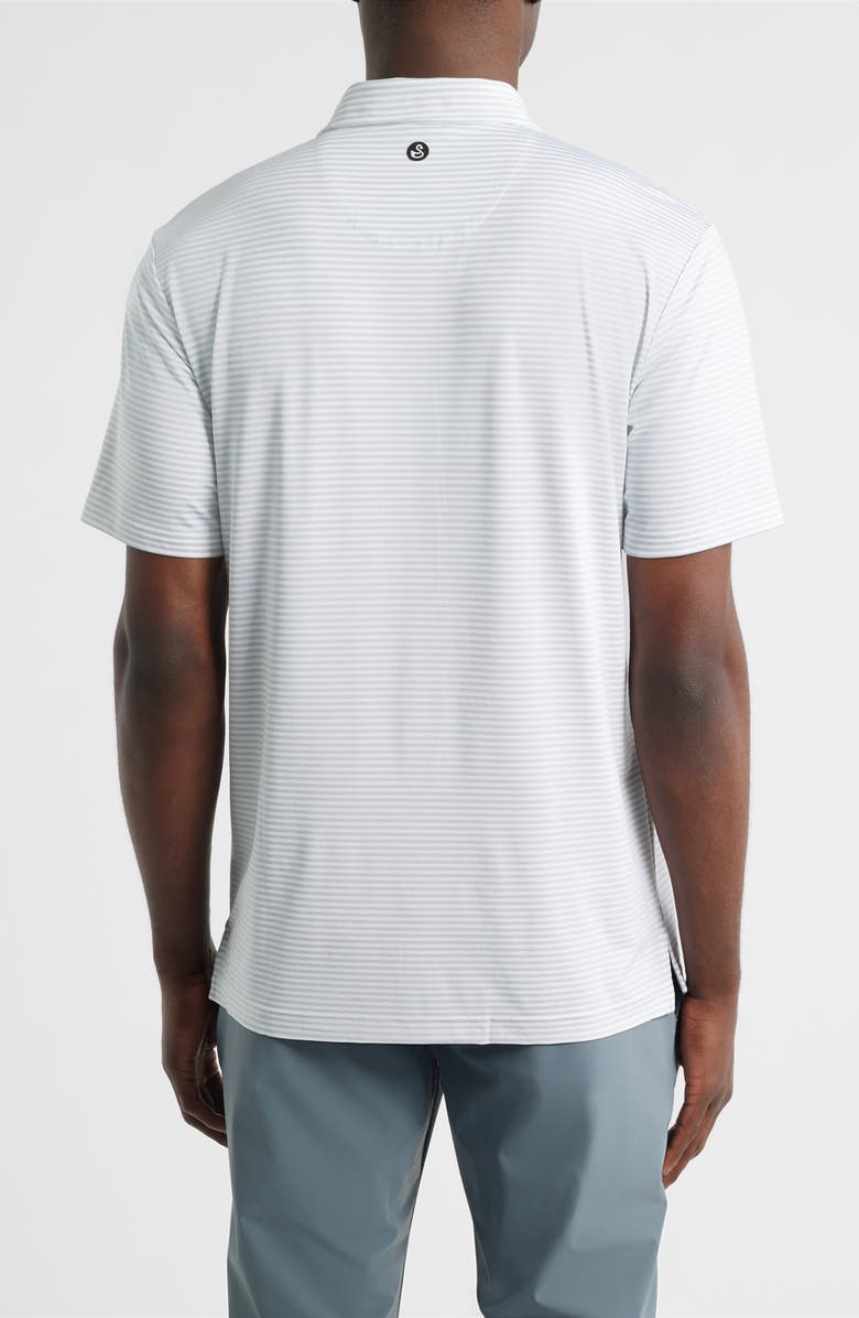 Swannies Smith Stripe Performance Golf Polo, Alternate, color, Glacier White