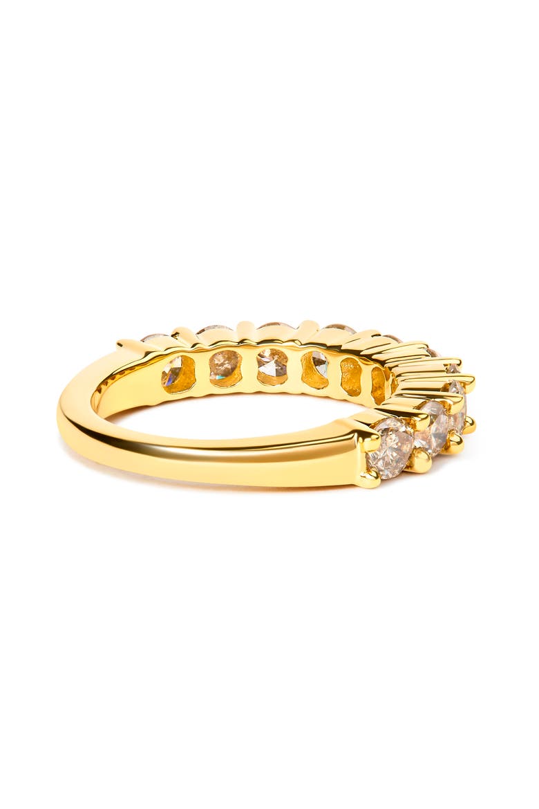 Gold Over Silver 2.0 Cttw Diamond 10 Stone Anniversary Band Ring, Alternate, color, Yellow Gold over Silver