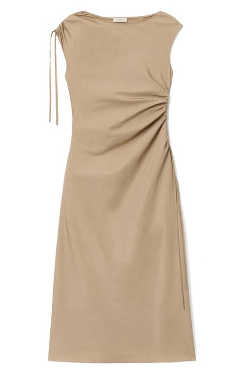 Lafayette 148 New York Gathered Organic Cotton Poplin Midi Dress